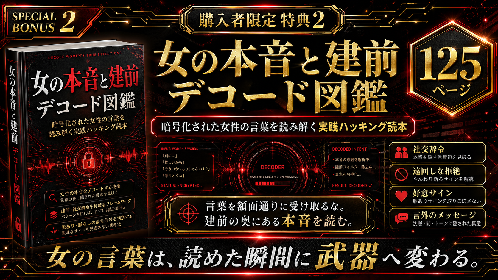 特典2 女の本音と建前 デコード図鑑 125ページ