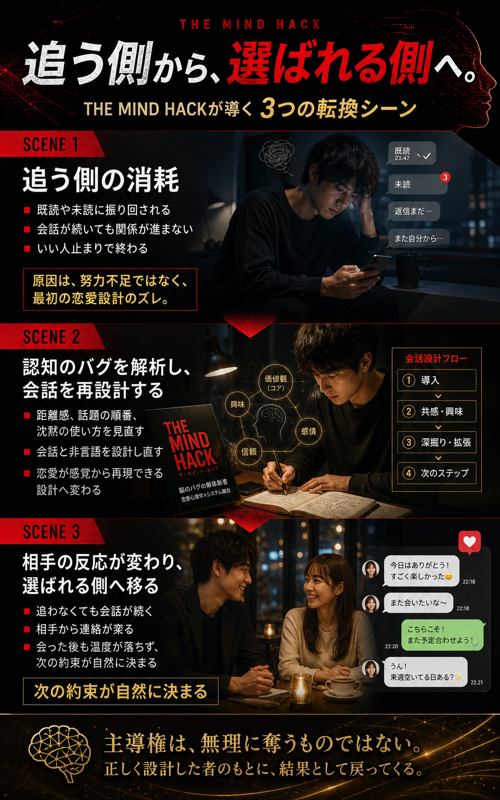 追う側から選ばれる側へ THE MIND HACKが導く3つの転換シーン